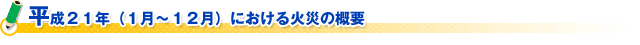 平成２２年（１月～１２月）における火災の概要