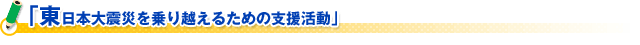 「東日本大震災を乗り越えるための支援活動」