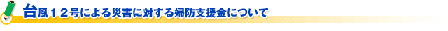 台風１２号による災害に対する婦防支援金について