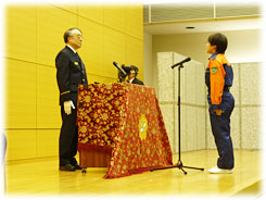 福岡県相島少年消防クラブ代表者による謝辞